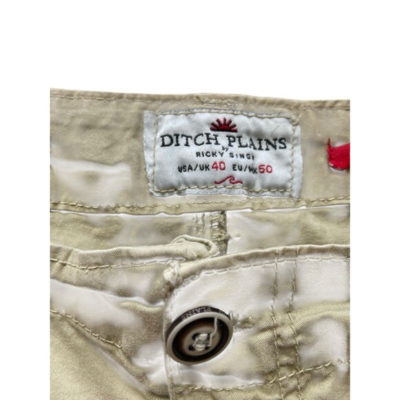 Ditch Plains Mens Stretch Cargo Shorts Size 40 Khaki Outdoors Utility Workwear - Picture 4 of 13